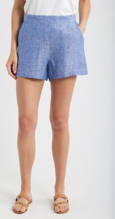 Frank & Eileen Linen Pull-On Shorts in Navy Linen at Nordstrom, Size X-Large