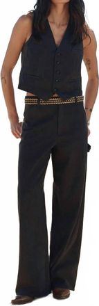 The Great. Mill Straight Leg Pant In Washed Black