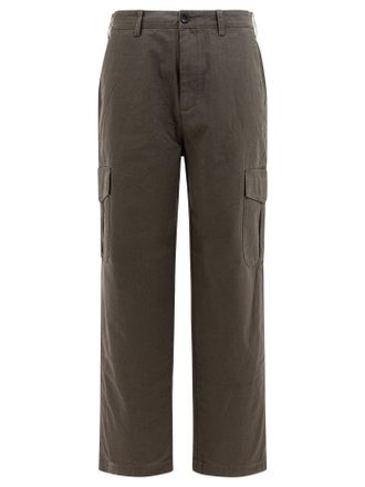 Vince Cotton And Linen Cargo Trousers Verde-Uomo