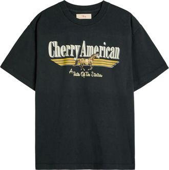 Cherry Los Angeles Coast To Coast horse graphic T-shirt - Black