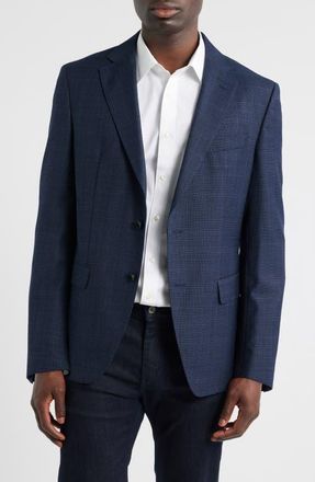 BOSS Hutson Crosshatch Virgin Wool Sport Coat in Open Blue at Nordstrom, Size 44