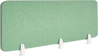 Beliani Desk Screen Green PET Board Fabric Cover 180 x 50 cm Acoustic Screen Modular Mounting Clamps Home Office SPLIT
