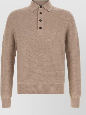 Ermenegildo Zegna cashmere long-sleeve polo sweater