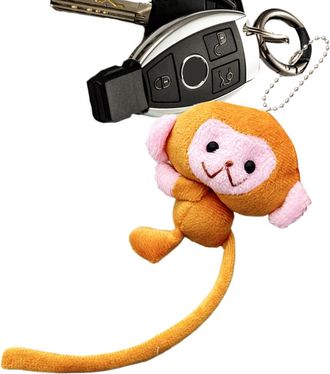 Generic Stuffed Monkey Keychain - Soft Toy Charm, Pendant Decor, Adorable Mini Plush Doll | Creative Animal Plushiees Holder, Novelty Hanging Character, Porta