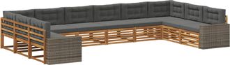 vidaXL Juegos De Sof&aacute;s 10 Uds. Madera De Acacia S&oacute;lida Vidaxl