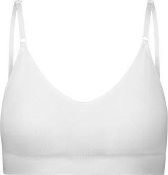 BraBar/Boutique Soft Supportive Day Bra With Back-Closure in White at Nordstrom, Size Medium
