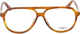 Chlo&eacute; Glasses, unisex, Brown, Size: 57 MM Oversized Pilot Optical Eyeglasses