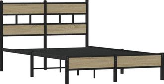 vidaXL Bed Frame without Mattress Sonoma Oak 120x190 cm Small Double Engineered Wood Vidaxl