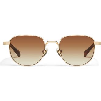 Quay Born Ready 52mm Round Sunglasses in Gold/Sepia at Nordstrom