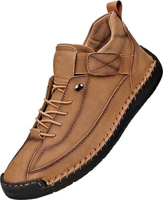 Generic Slip On High Top Trainers Men Suede Flat Trainers Lightweight Casual Shoes Ankle Boots Barefoot Shoes Hiking Sneaker Wide Fit Trainer Orthopedic Walki