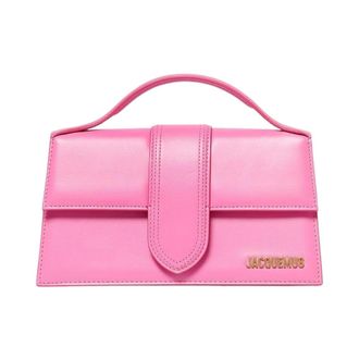 Jacquemus Handbags, female, Pink, Size: ONE SIZE Elegant Top Handle Leather Bag