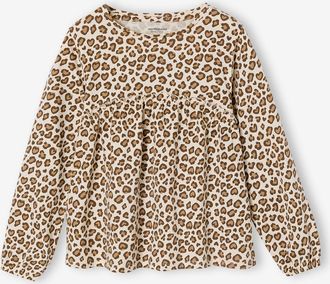Vertbaudet M&auml;dchen Blusenshirt mit Print beige