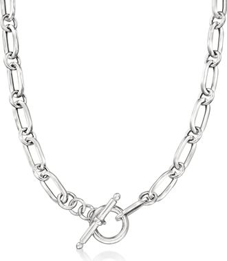 Ross-Simons Italian Sterling Silver Paper Clip Link Toggle Necklace