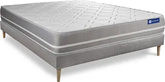 Actisom Somier Gris + Colch&oacute;n Con L&aacute;tex Y Espuma Viscoel&aacute;stica 160 X 210