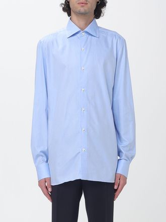 Borrelli Napoli Camicia Luciano in popeline di cotone con collo francese