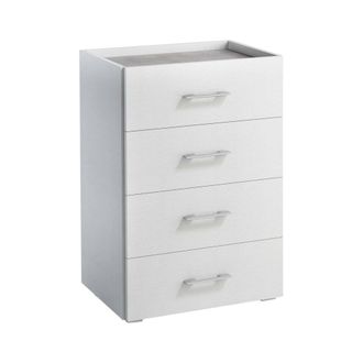 Dmora Cajones Primula, Cajonera Con 4 Cajones Para Dormitorio, Mueble Multiusos Para Oficina O Estudio, Cm 60x41h87, Blanco, Con Embalaje Reforzado - Dmora