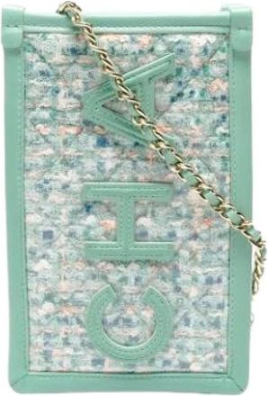 Chanel Pre-owned Cross Body Bags, female, Green, Size: ONE SIZE Pre-owned Vintage Tweed Shoulder Bag