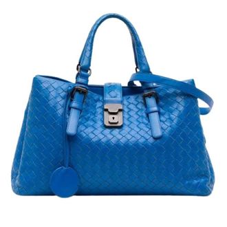 Bottega Veneta Pre-owned Handbags, female, Blue, Size: ONE SIZE Pre-owned Leather Shoulder Bag