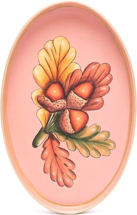 Les-Ottomans Flora Acorns del vassoio di ferro dipinto a mano