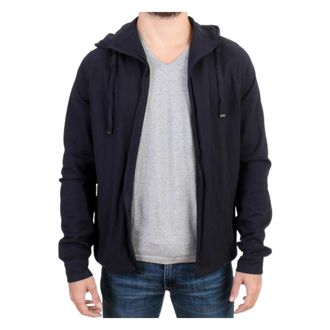 Costume National Blauwe Katoenen Hoodie Elegante Stijl - Heren - Vesten met rits - Blauw - M - Katoen - Hoodies & sweatvesten