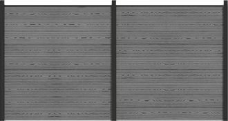 vidaXL Conjunto De Valla 353 X 186 Cm Wpc Y Aluminio Gris Vidaxl