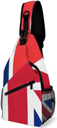 Generic Birtish And Norway Flag Unisex Shoulder Bags Casual Crossbody Chest Bag Sling Backpack for Hiking Cycling Travel