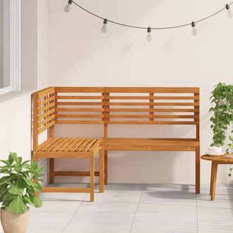 Berkfield Home Beautiful Garden Corner Bench 140 cm Solid Acacia Wood in Brown
