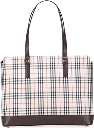Burberry Pre-owned Tote Bags, female, Beige, Size: ONE SIZE Pre-owned Plaid Pattern Tote Bag