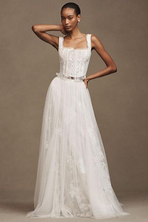 Watters Willowby by Watters Colby Corset Tulle Two-Piece Wedding Gown