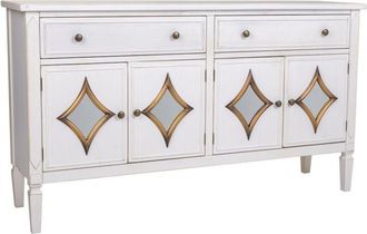 Wanderlust Deco Aparador de madera blanco 140x38x80