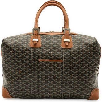 Goyard Black Brown White Coated Canvas Leather Boston Bag (Pre-Owned)