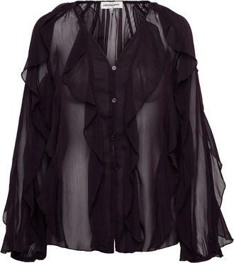 &Co Woman Wies Blouse - Dames - Blouses & Shirts - Paars - Maat: M Voile
