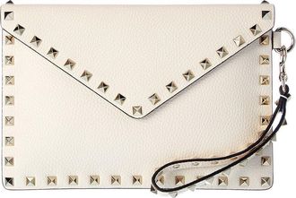 Valentino Rockstud Grainy Leather Pouch