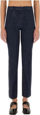 Max Mara Gevormde Denim Broek - Dames - Slim Fit Jeans - Blauw - 3XS - Denim - Jeans