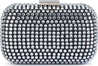 Olga Berg Caydence Hot Fix Crystal Clutch in Black-Silver at Nordstrom Rack