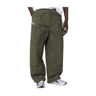 Kenzo Wide Trousers, male, Green, Size: W38 Weave Double Knee Pants
