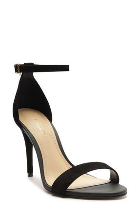 Arezzo Isabelli Ankle Strap Sandal in Black/Gold at Nordstrom, Size 5.5