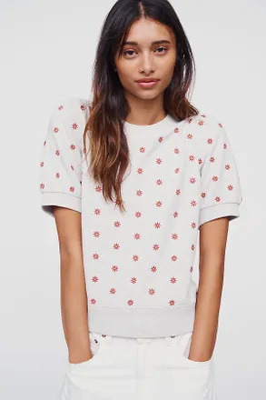 Maeve Puff-Sleeve Sweatshirt Tee