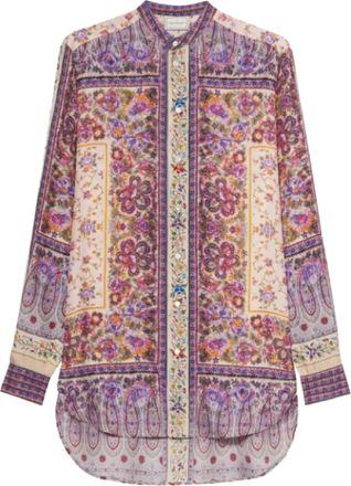 Pierre-Louis Mascia Floral-Print Panelled Silk Shirt