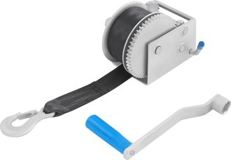 OEM Cabrestante Manual, Capacidad De Tracci&oacute;n De 1500 Kg, 3 Relaciones De Transmisi&oacute;n, Color Plata, Cable De 7,5 M
