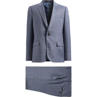 Paul Smith Tailored Fit Two Button Wool Suit in Light Blue at Nordstrom Rack, Size 42 Us / 52 Eu