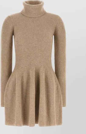 Magda Butrym cashmere ribbed turtleneck long-sleeve mini dress