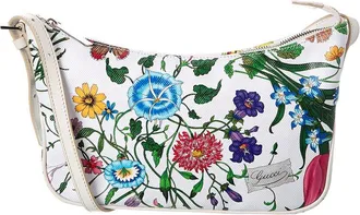 Gucci Lady Lunetta Small Flora Canvas & Leather Shoulder Bag