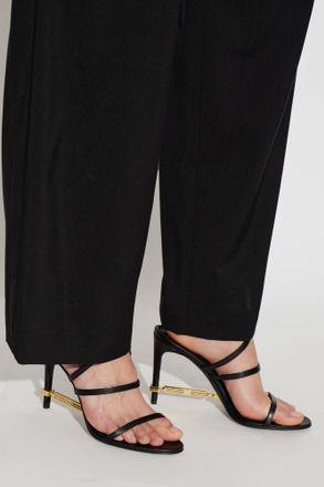 Dsquared2 Leather Heeled Sandals With Applique, Womens, Black
