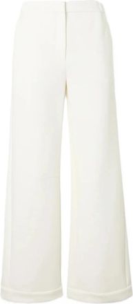 Max Mara Mmlmaroso Pants - Dames - Wijde Broeken - Wit - XS - Katoen - Broeken