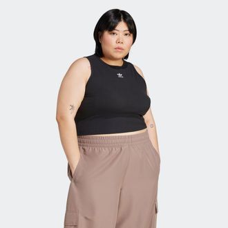 adidas Tanktop ADIDAS ORIGINALS ESS RIB TANK, Damen, Gr. 2X, schwarz, Obermaterial: 46% Baumwolle, 45% Viskose, 9% Elasthan, Tops Tanktop, sportlicher Stil, 