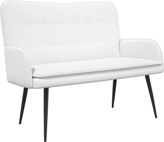 vidaXL Sof&aacute; De 2 Plazas Blanco 115 X 61 X 87 Cm Tela Vidaxl