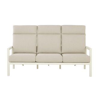 ED&Egrave;N JARD&Iacute; Sof&aacute; para exterior de aluminio con coj&iacute;nes, blanco roto, 82x186x112cm