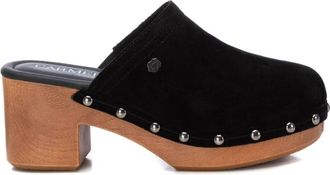 Xti Womens Leather Clogs In Black