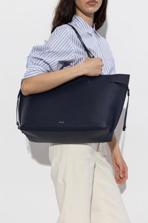 Furla Ava Large Shopper Bag, Womens, Navy Blue